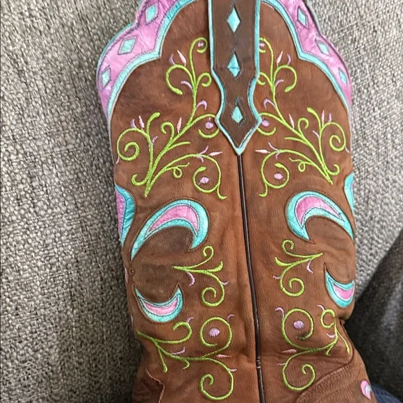 Colorful Embroidered Western Heeled Boots - Picture 10 of 15